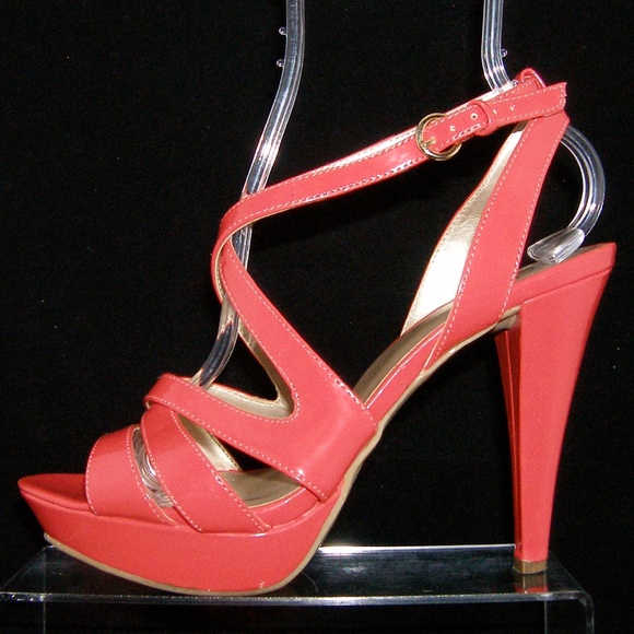 G by Guess 'Habanra' coral strappy platform 8.5M - Picture 8 of 8